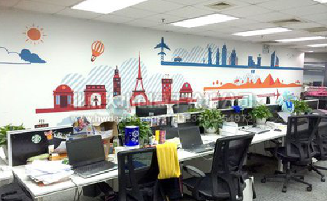 宜君教你设计办公室墙绘的方法。